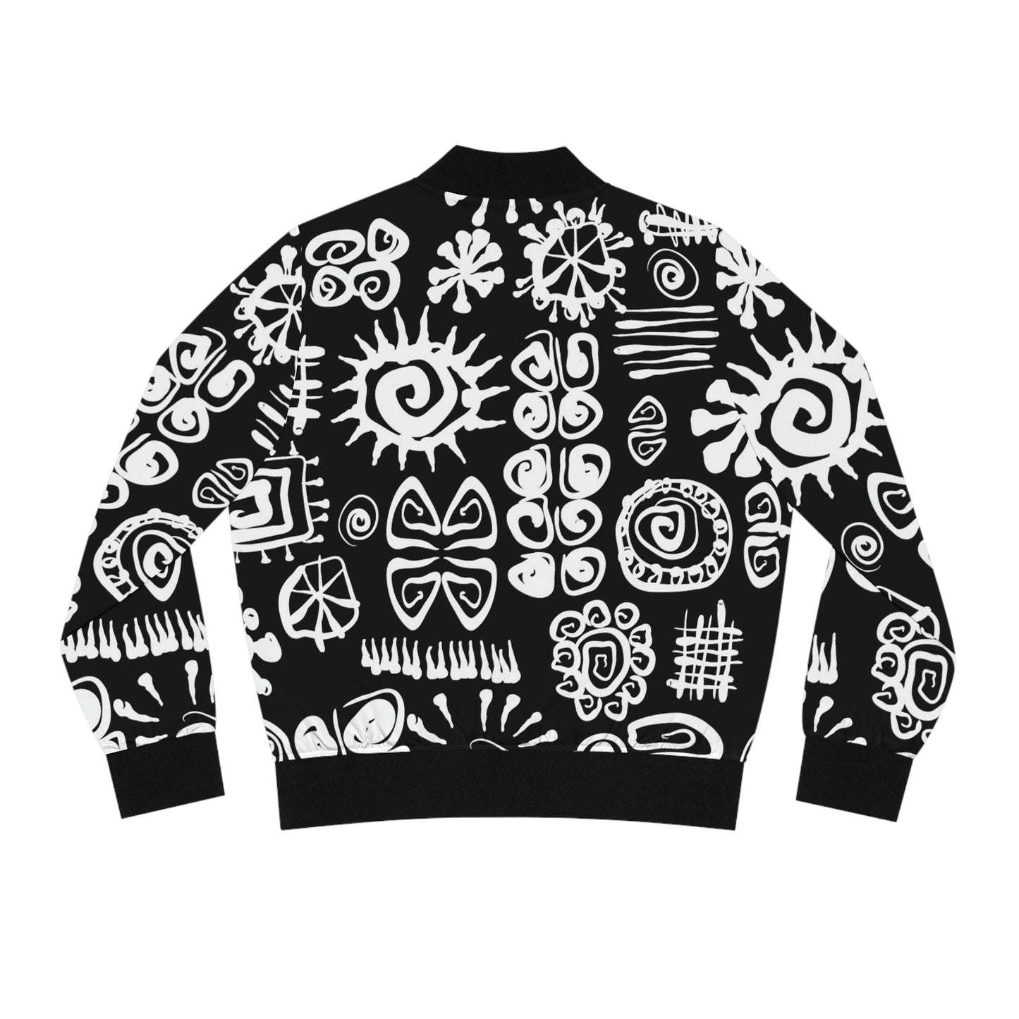 African Symbols Print Women's Bomber Jacket (AOP)