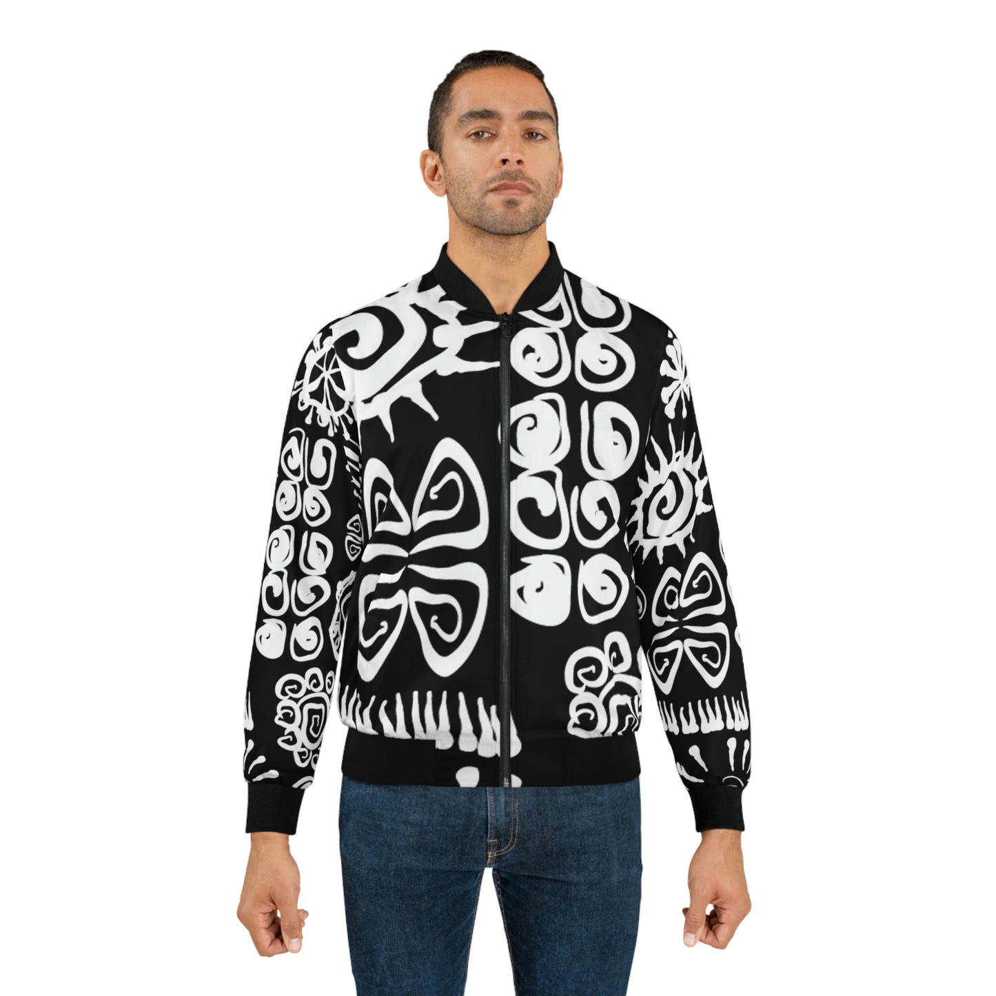 African Symbols Print Men's Bomber Jacket (AOP)