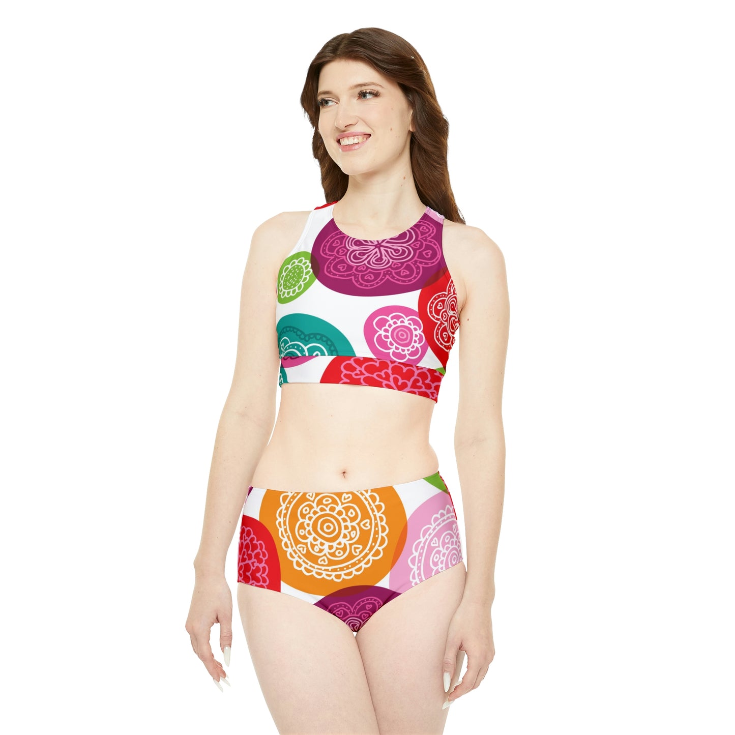 Flowers Sporty Bikini Set (AOP)