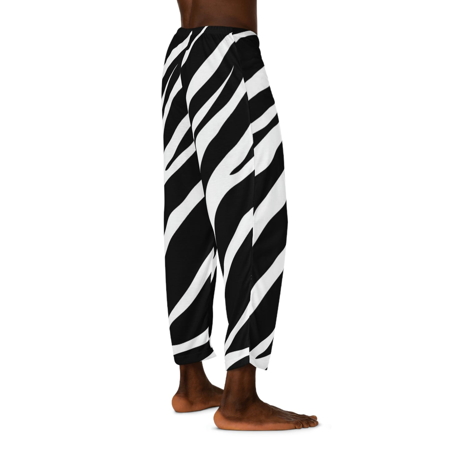 Zebra Print Men's Pajama Pants (AOP)