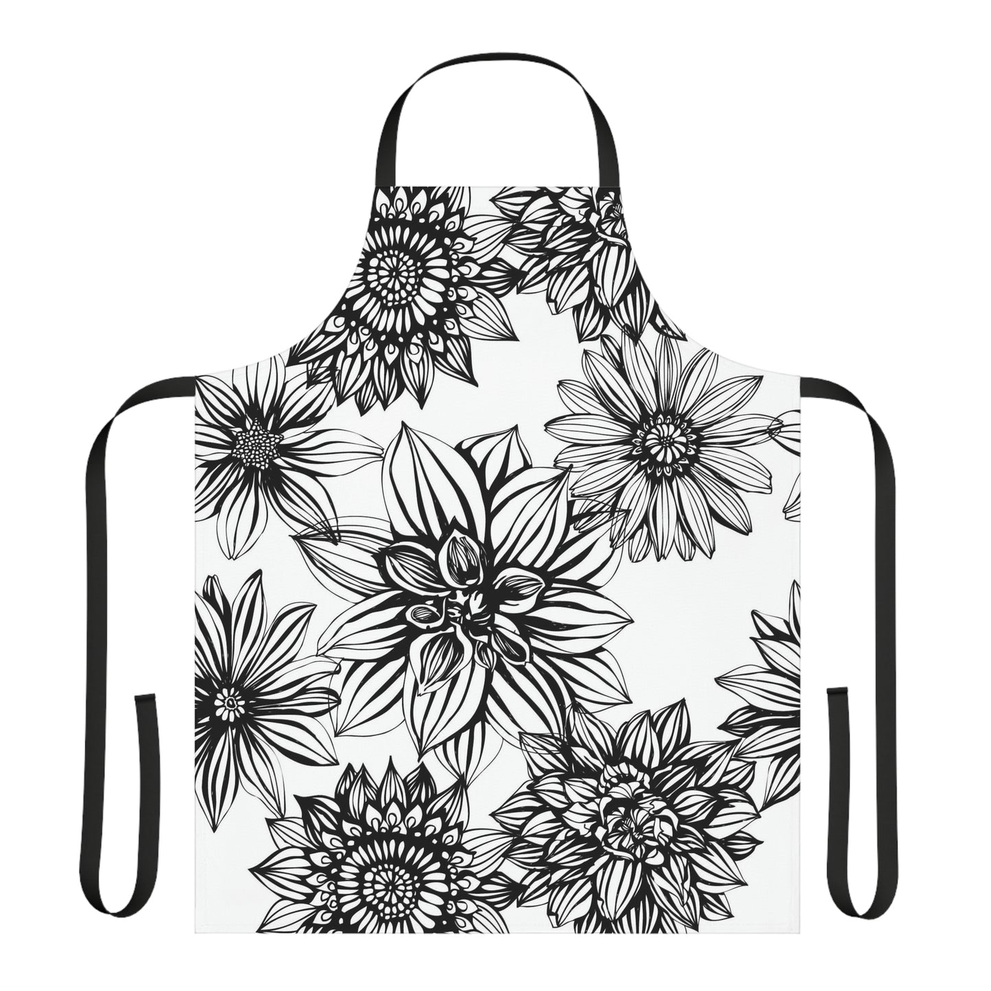 Black Flower Power Apron (AOP)