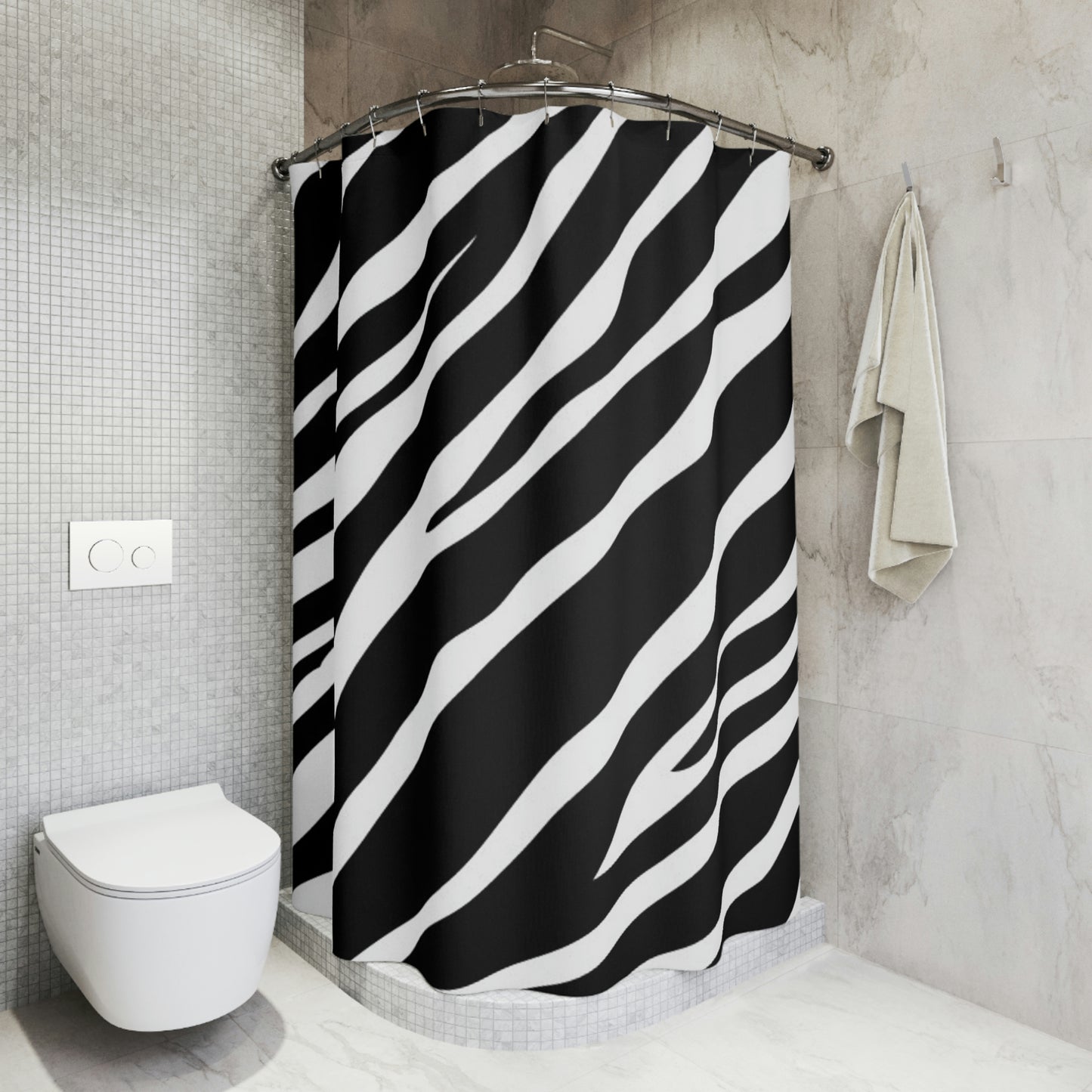 Zebra Stripes Polyester Shower Curtain