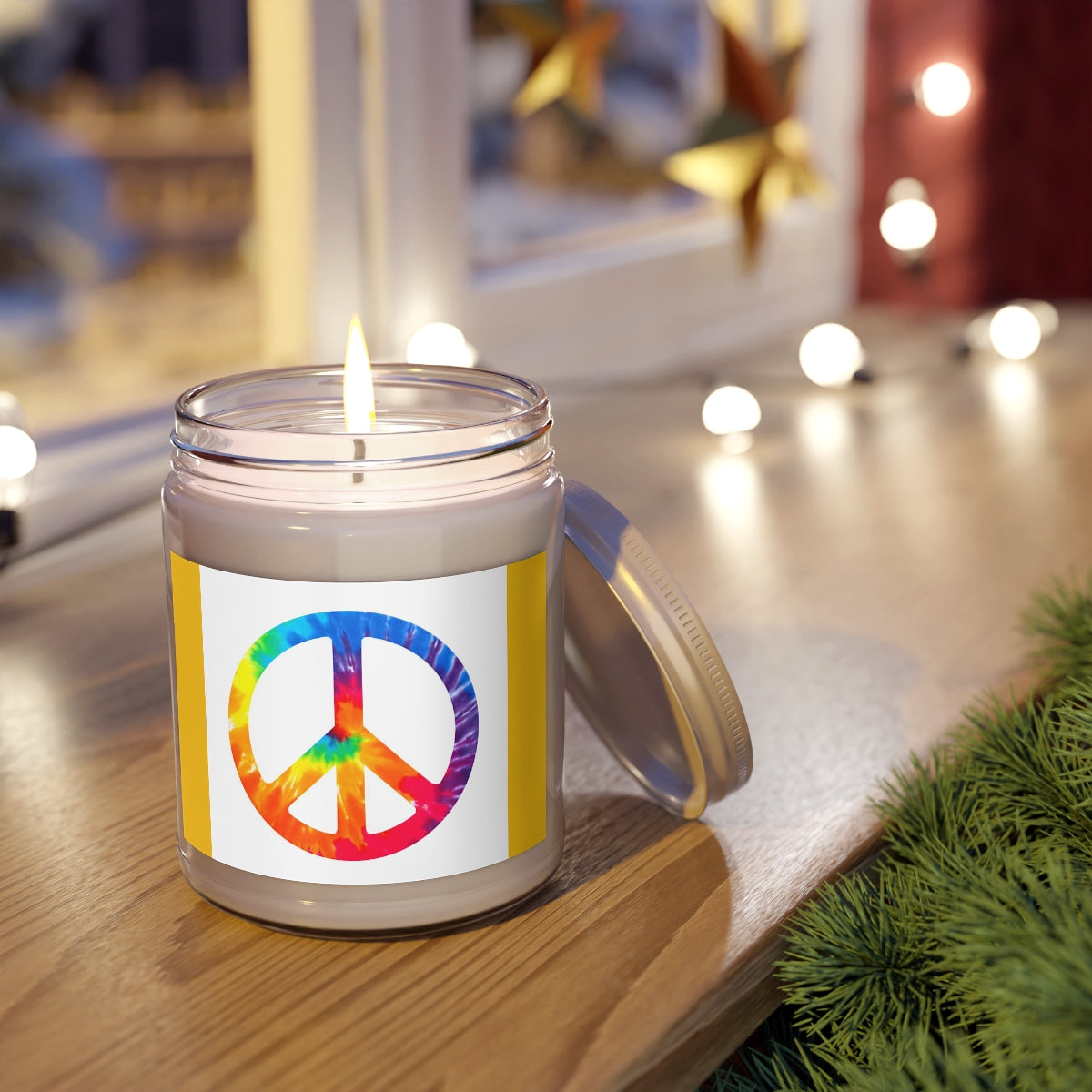 Peace Colorful Swirl Scented Candles, 9oz