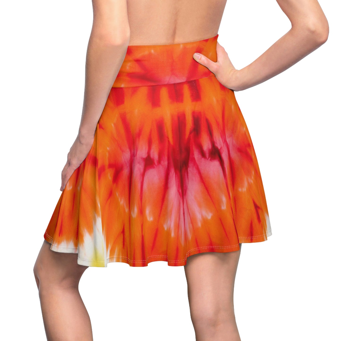 Tie Dye Heart Women's Skater Skirt (AOP)