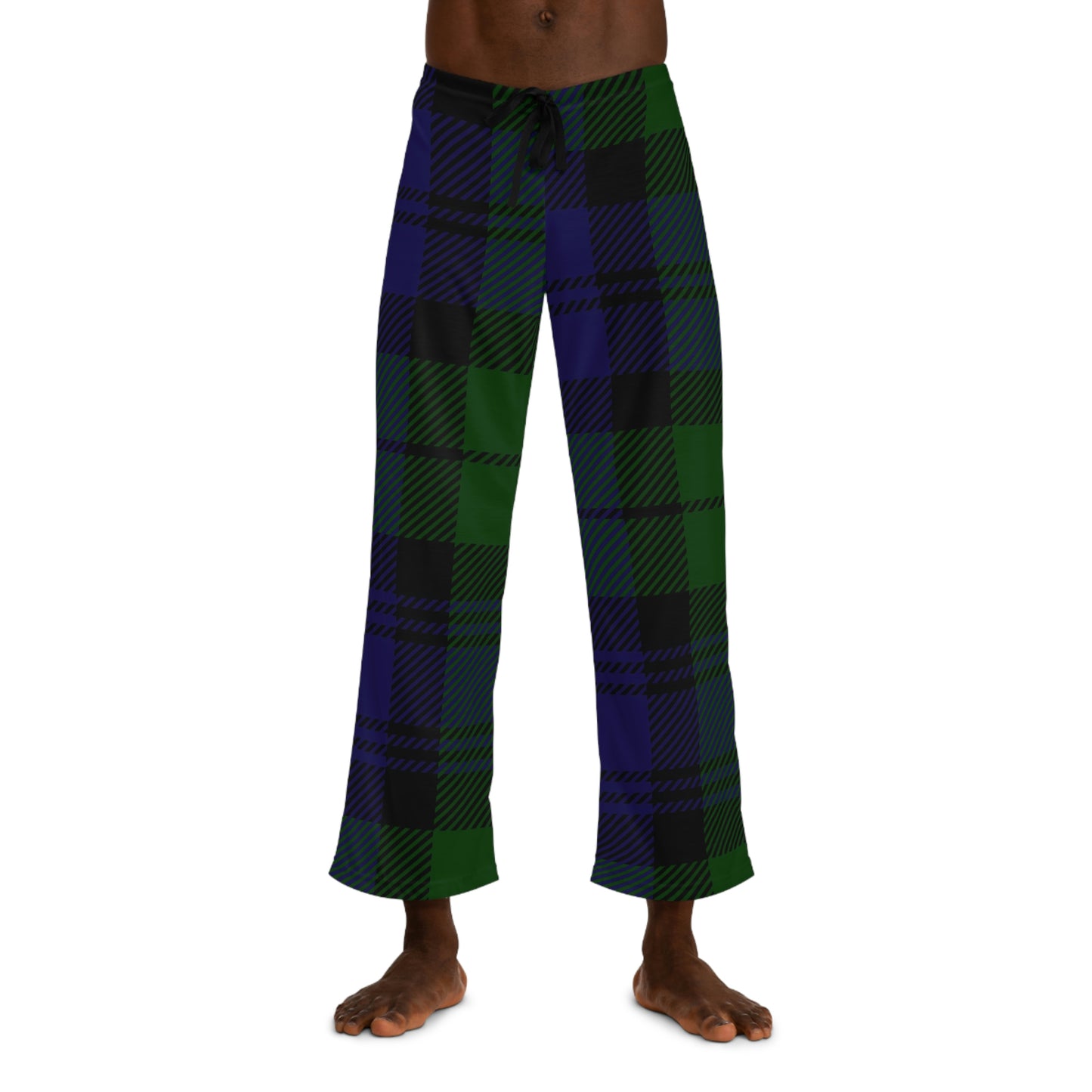 Blue Plaid Men's Pajama Pants (AOP)