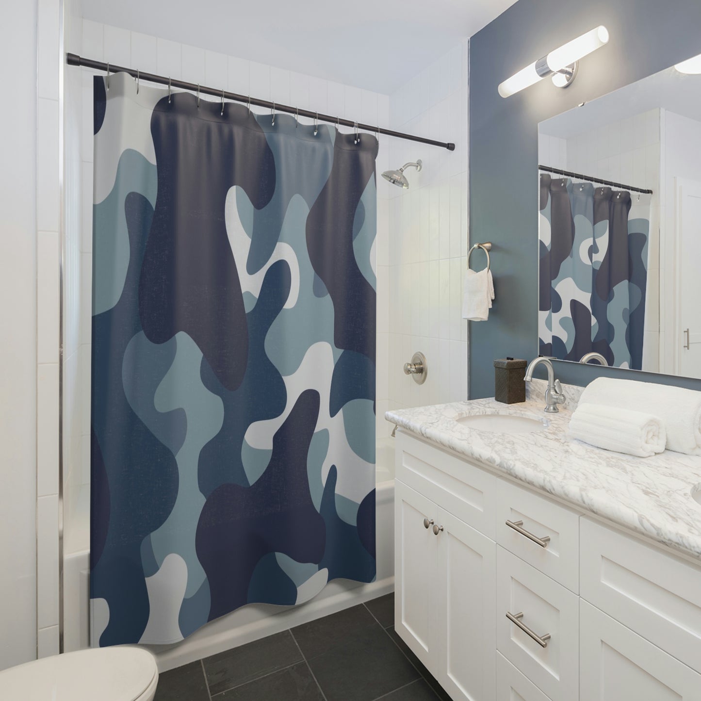 Camo Lovers Blue Shower Curtains