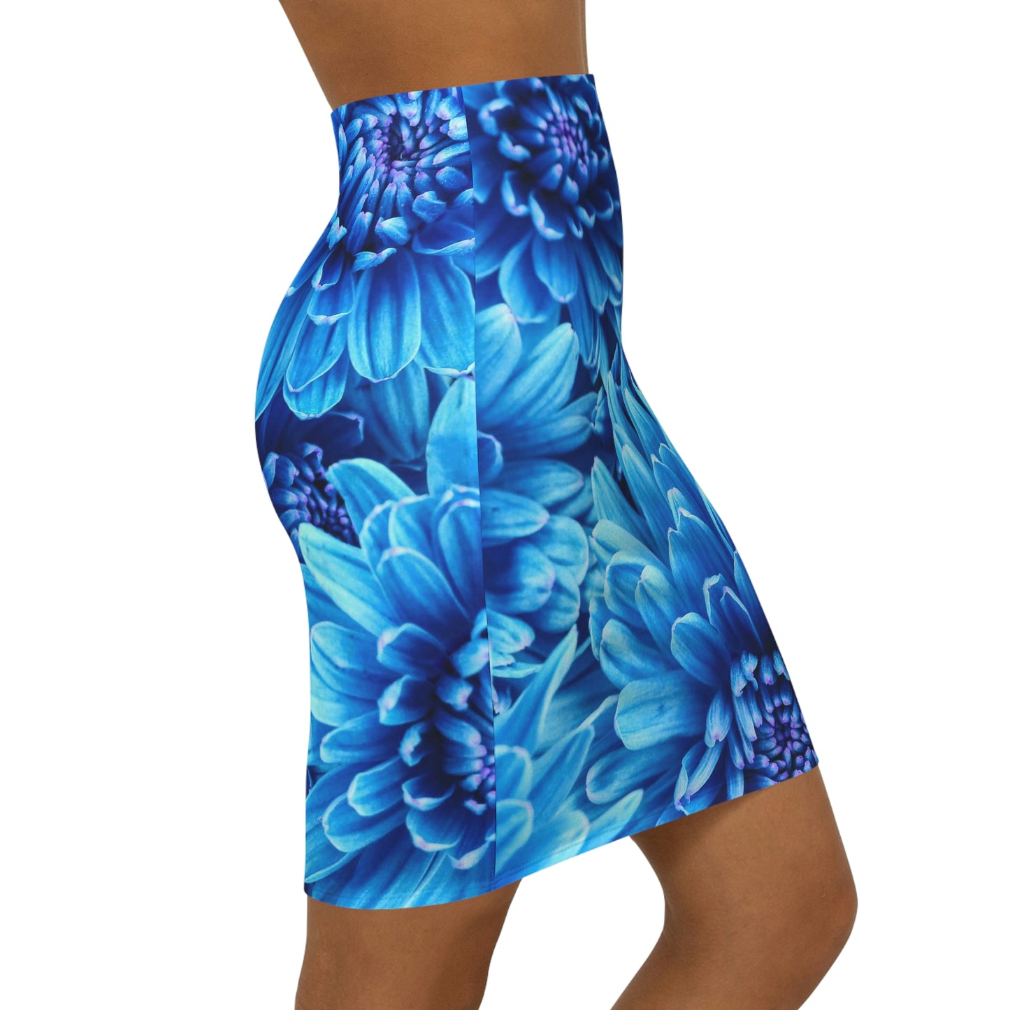 Blue Flowers Too Women's Mini Skirt (AOP)