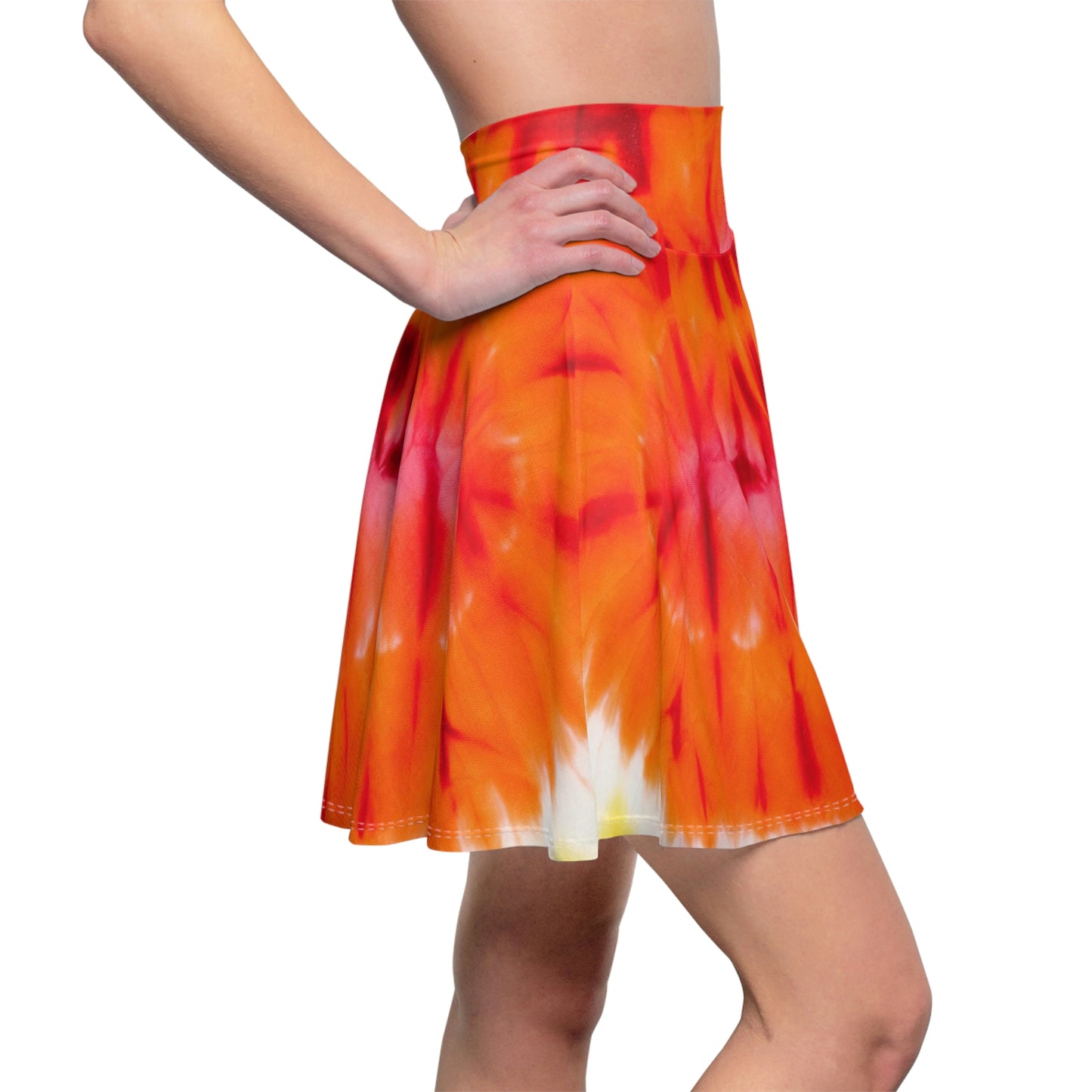 Tie Dye Heart Women's Skater Skirt (AOP)