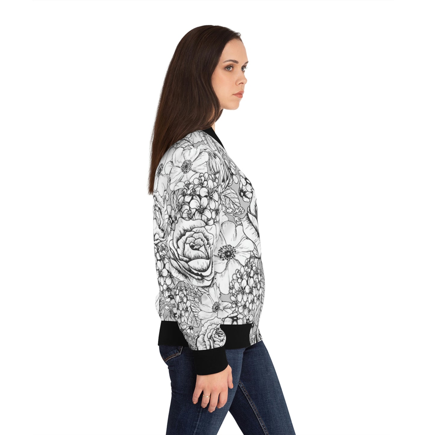 Gimme My Flowers Women's Bomber Jacket (AOP)