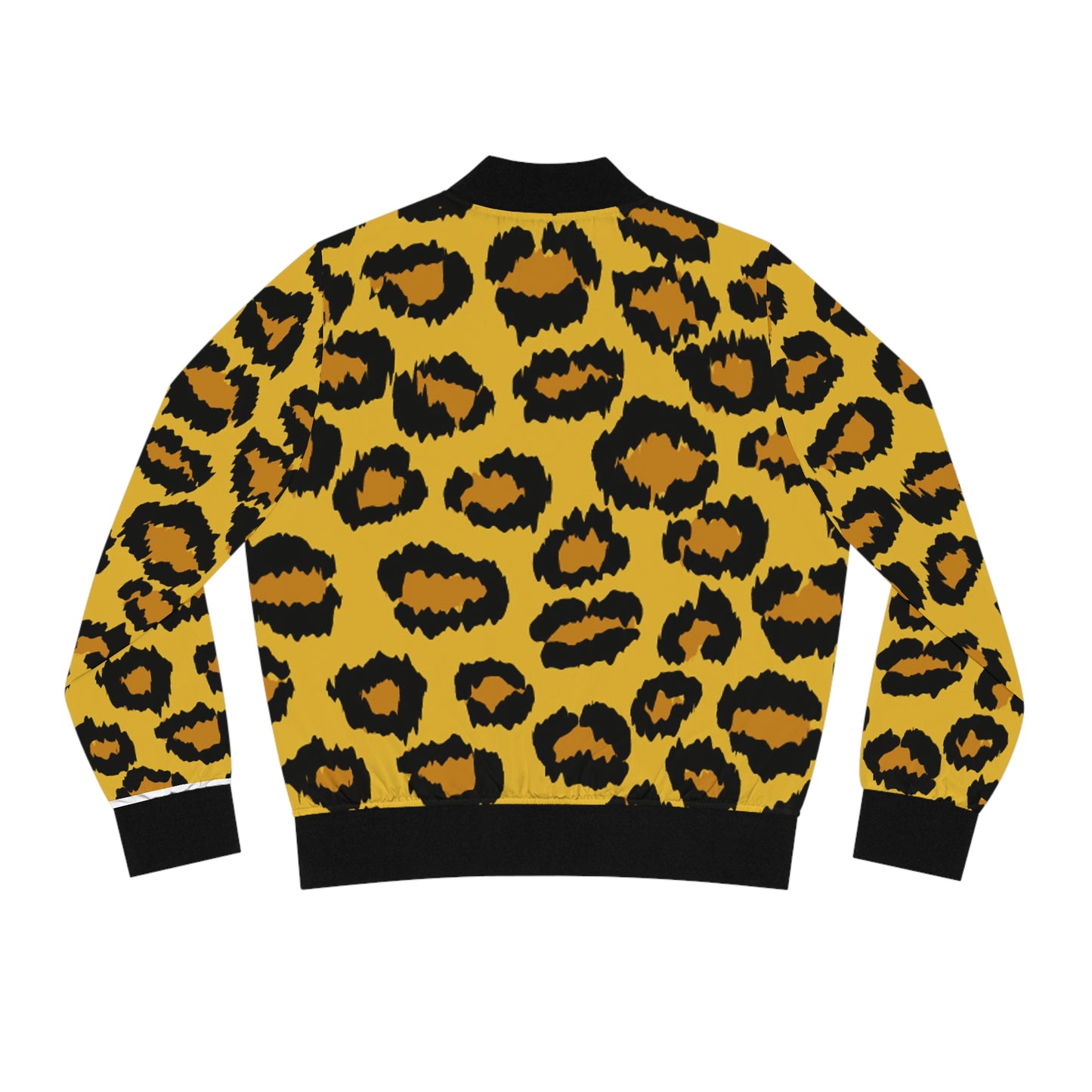 Cheetah Print Yellow Gold Women's Bomber Jacket (AOP)