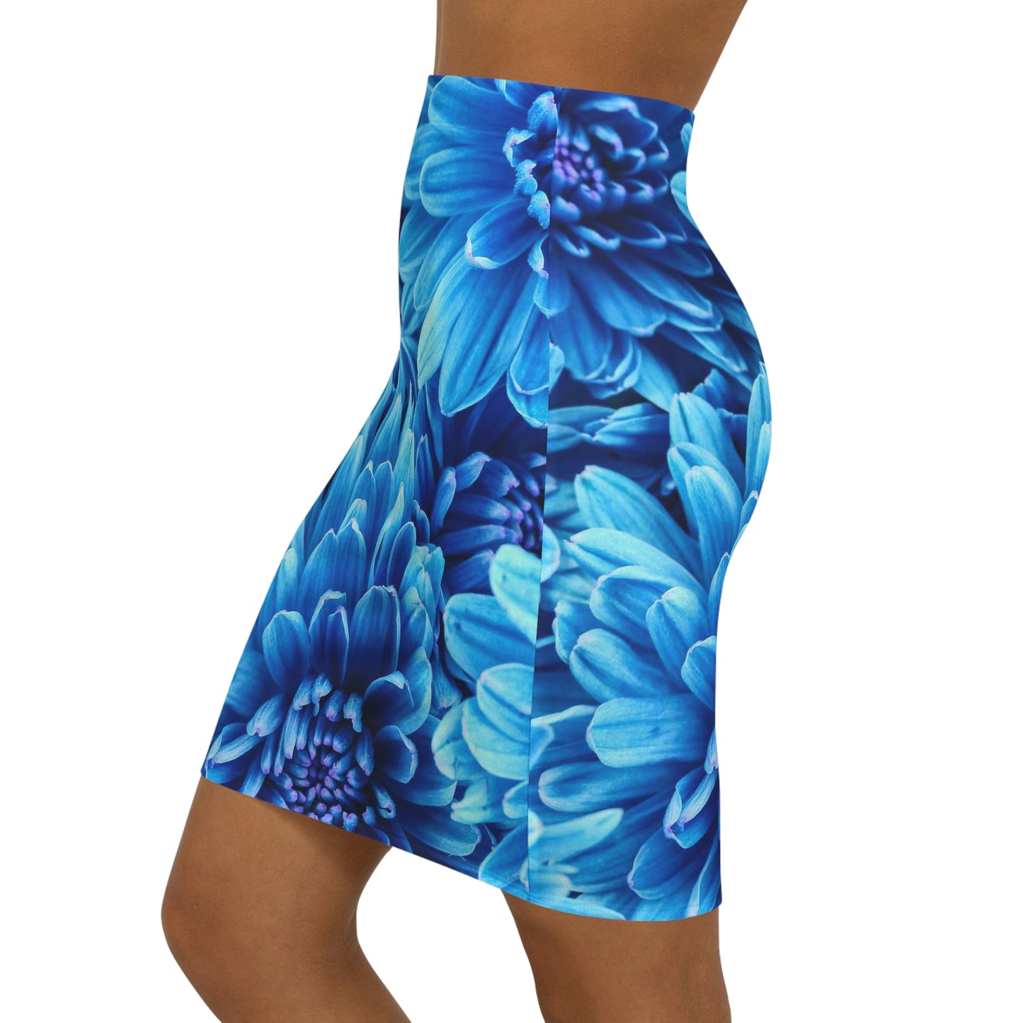 Blue Flowers Too Women's Mini Skirt (AOP)