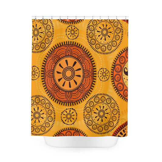 African Print Polyester Shower Curtain