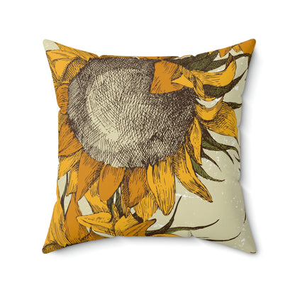 S U N fLowers Spun Polyester Square Pillow