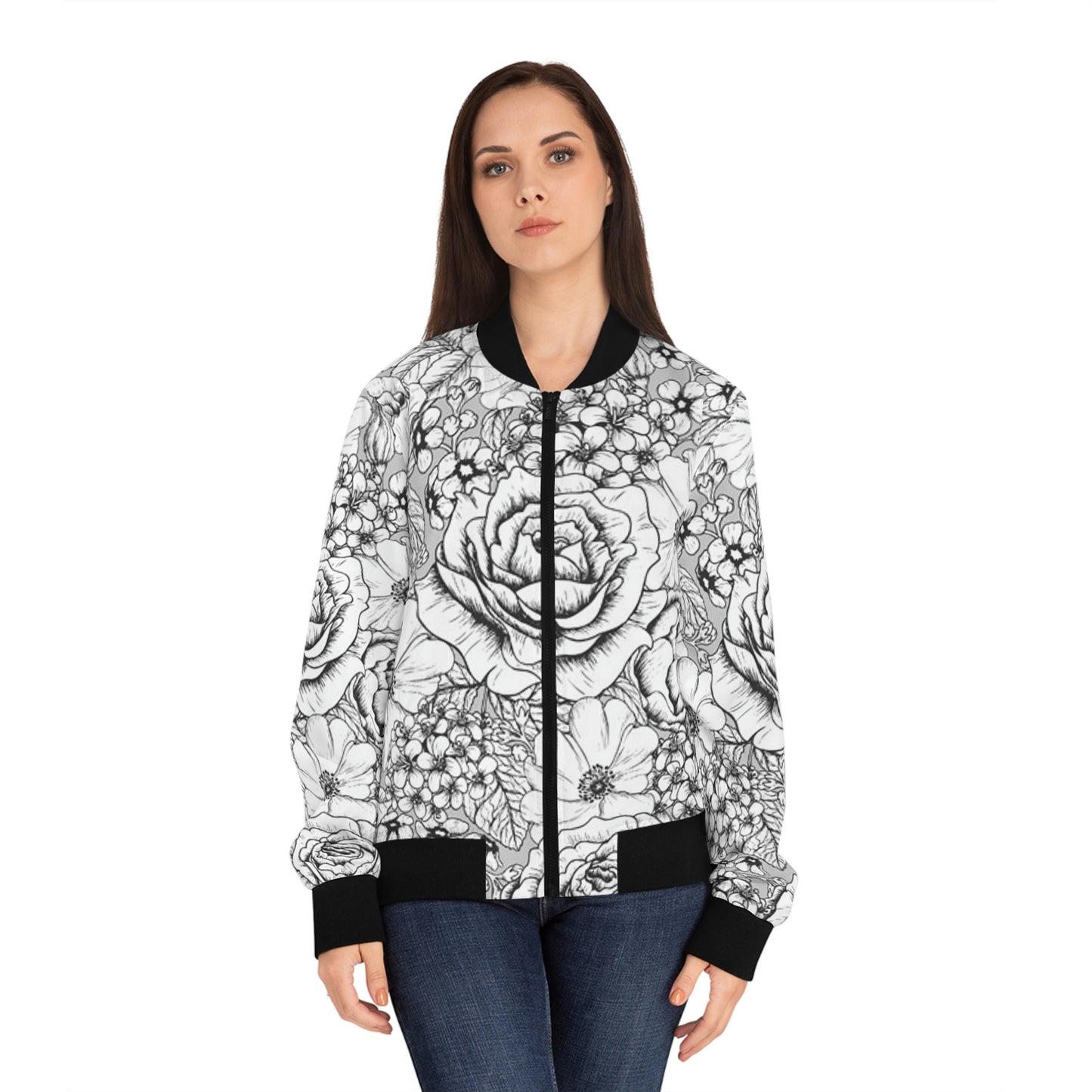 Gimme My Flowers Women's Bomber Jacket (AOP)