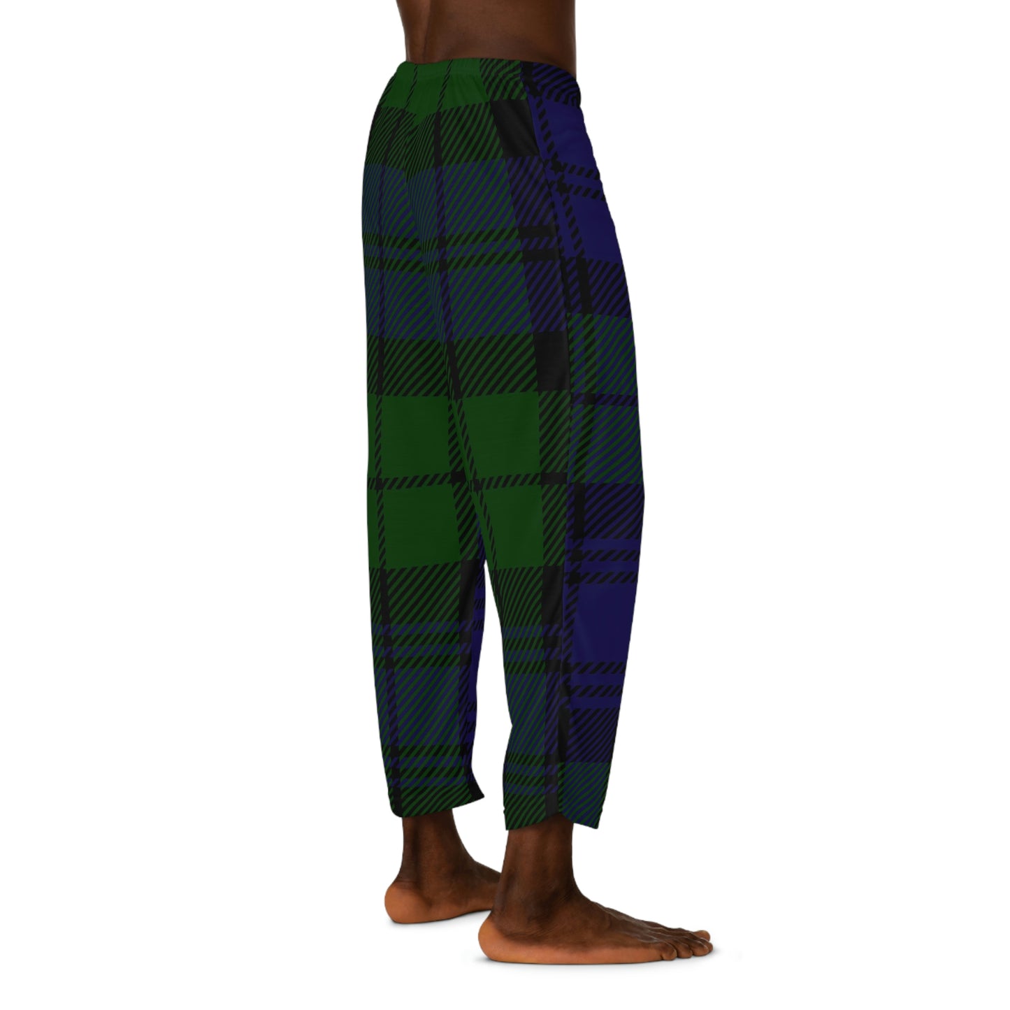 Blue Plaid Men's Pajama Pants (AOP)