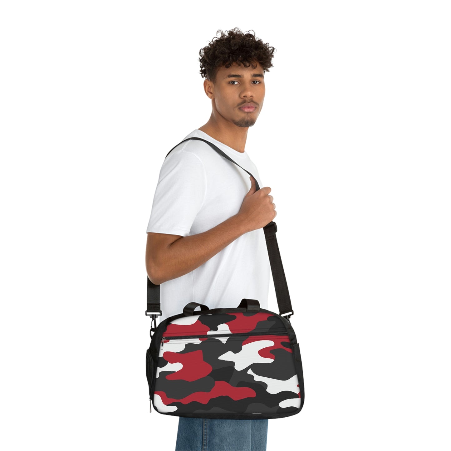 Red Camo Print Fitness Handbag