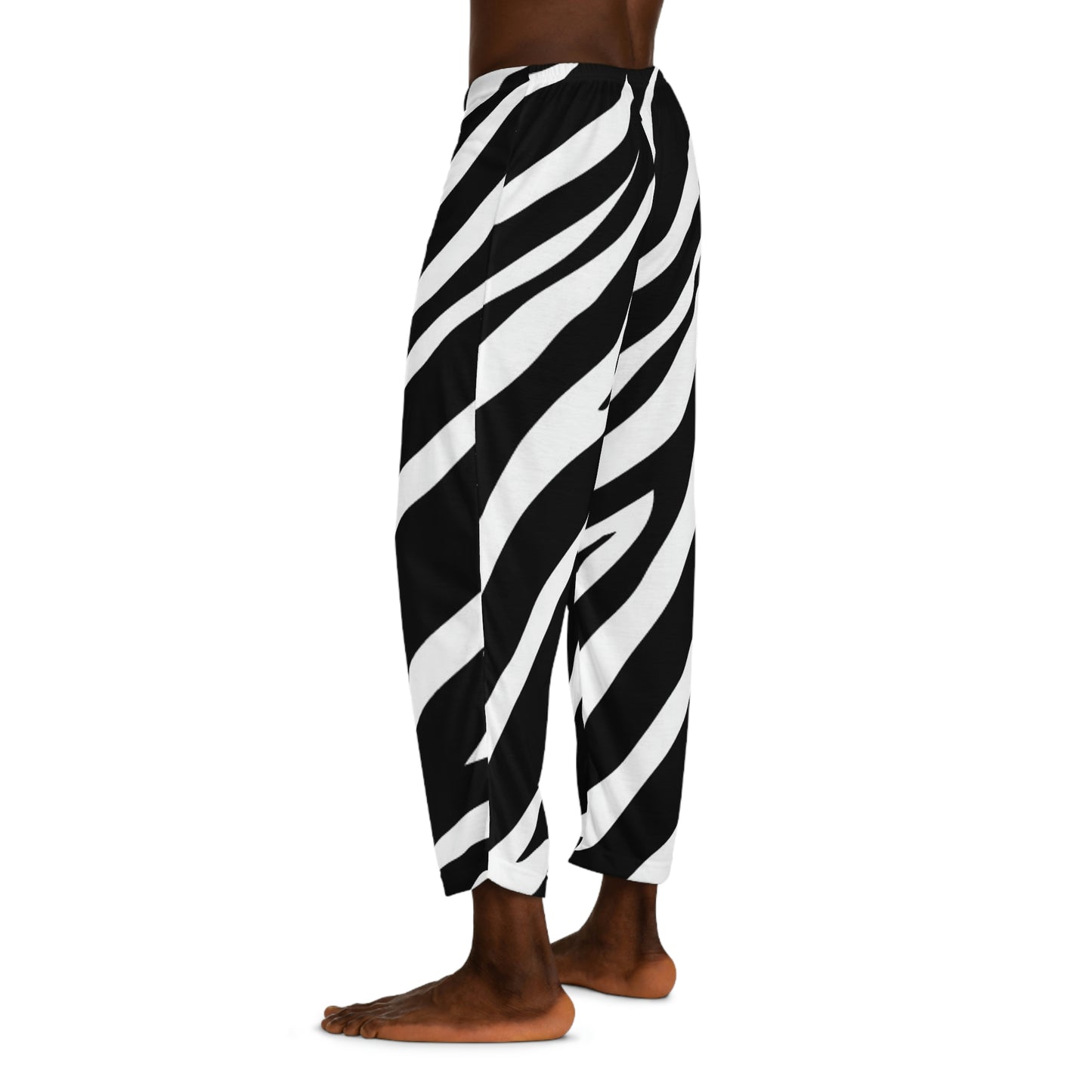 Zebra Print Men's Pajama Pants (AOP)