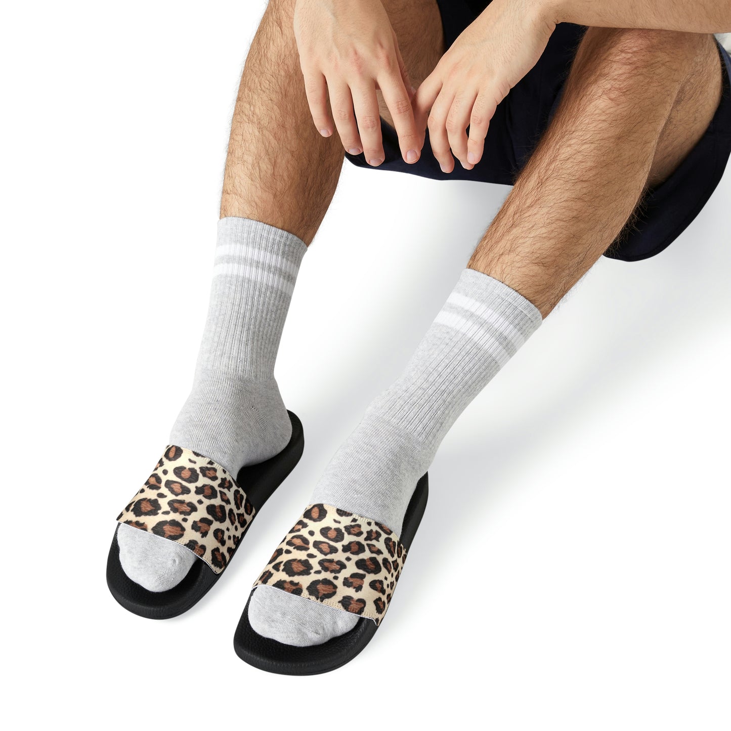 Cheetah Print Men's Removable-Strap Sandals