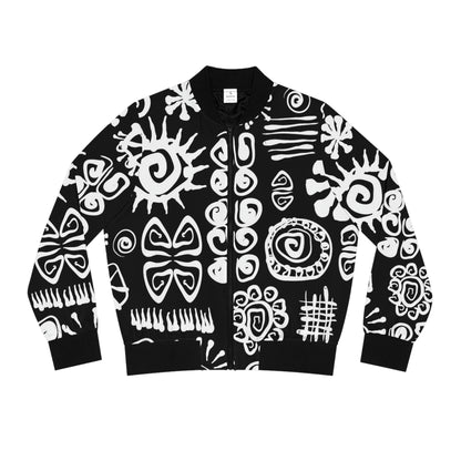 African Symbols Print Women's Bomber Jacket (AOP)