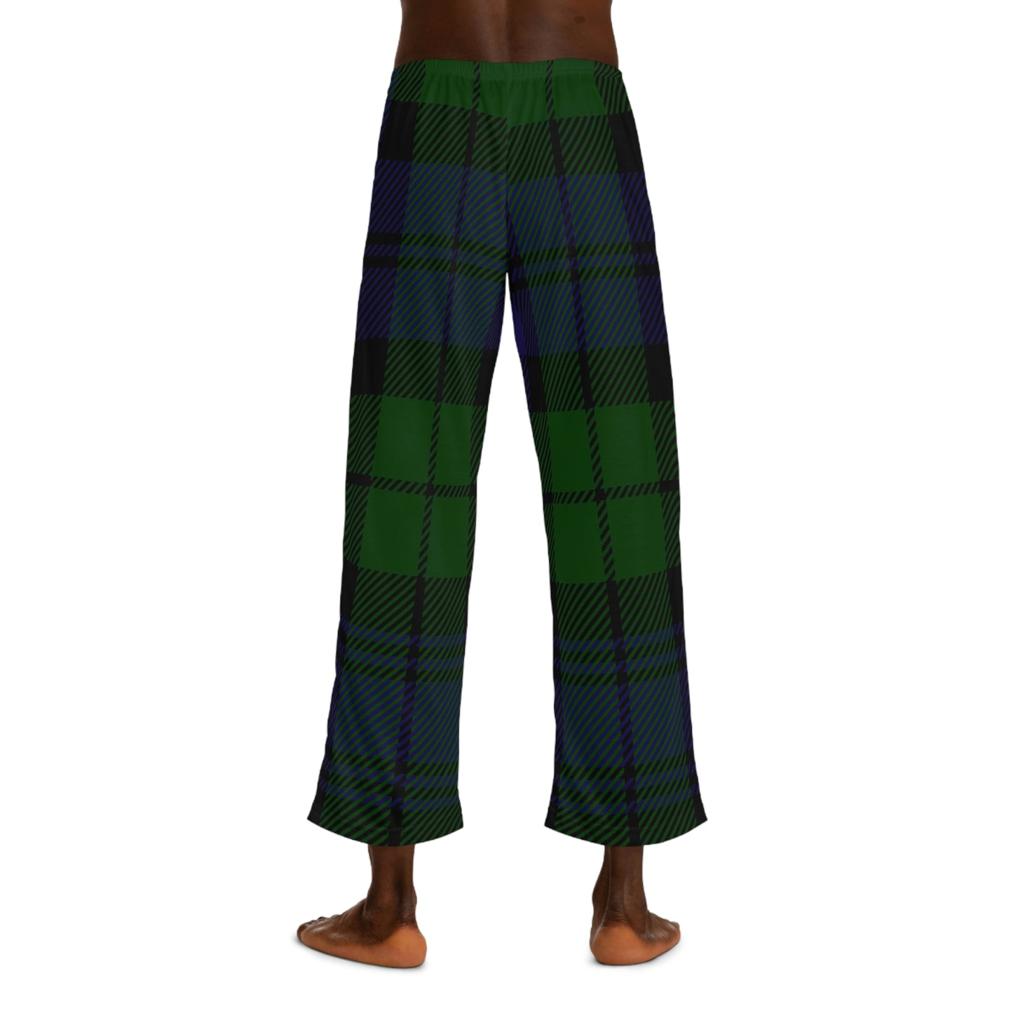 Blue Plaid Men's Pajama Pants (AOP)