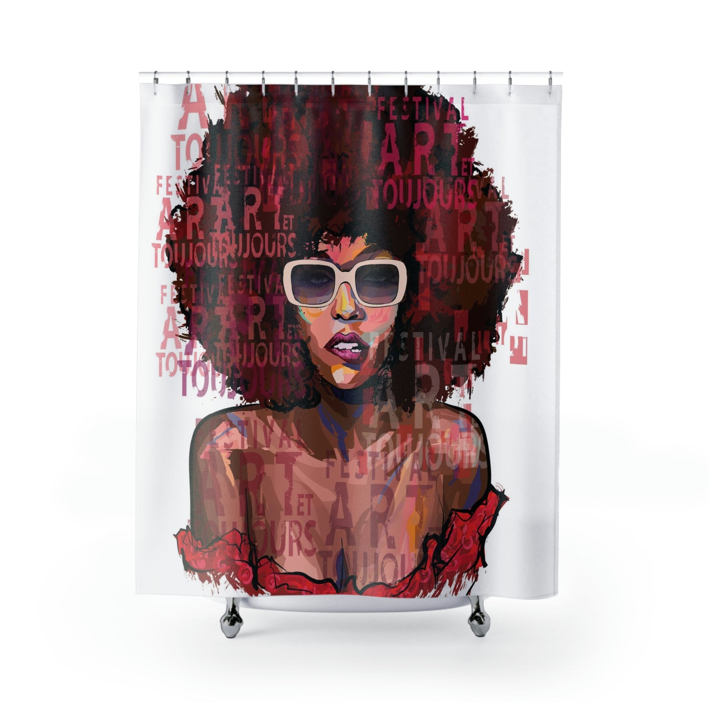 Afro Sista Art Shower Curtains