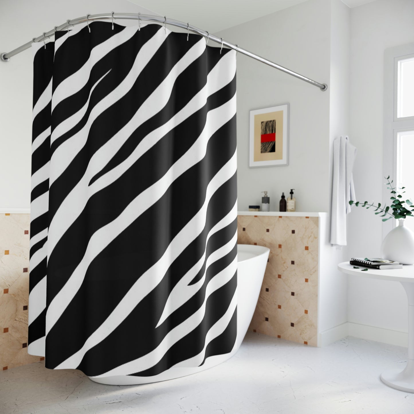 Zebra Stripes Polyester Shower Curtain