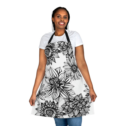 Black Flower Power Apron (AOP)